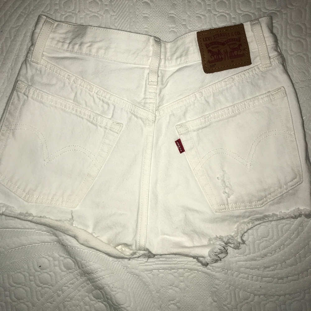White Jean Levi Shorts